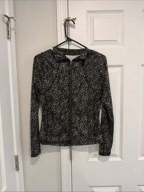 Black and Gray Leopard Zip Jacket